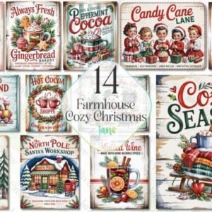 Home farmhouse cozy christmas sublimation bundle – 14 high quality pngs (300 dpi)